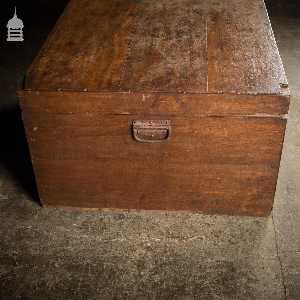 Large 19th C Elm Trunk Chest
