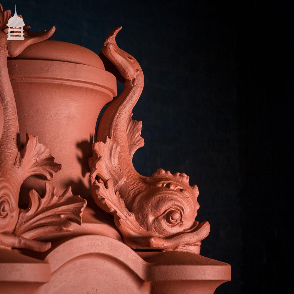 Pair of Cast Iron London County Council Embankment Lamppost Bases finished in Red Oxide Primer