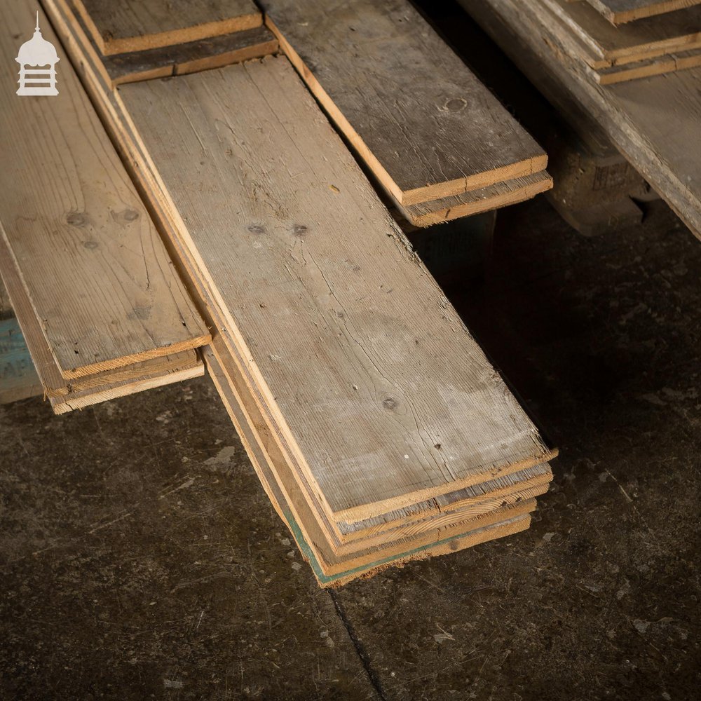 Batch of 44 Square Metres of Mixed Width Wide Original Georgian Pine Floorboards Up to 11¾"