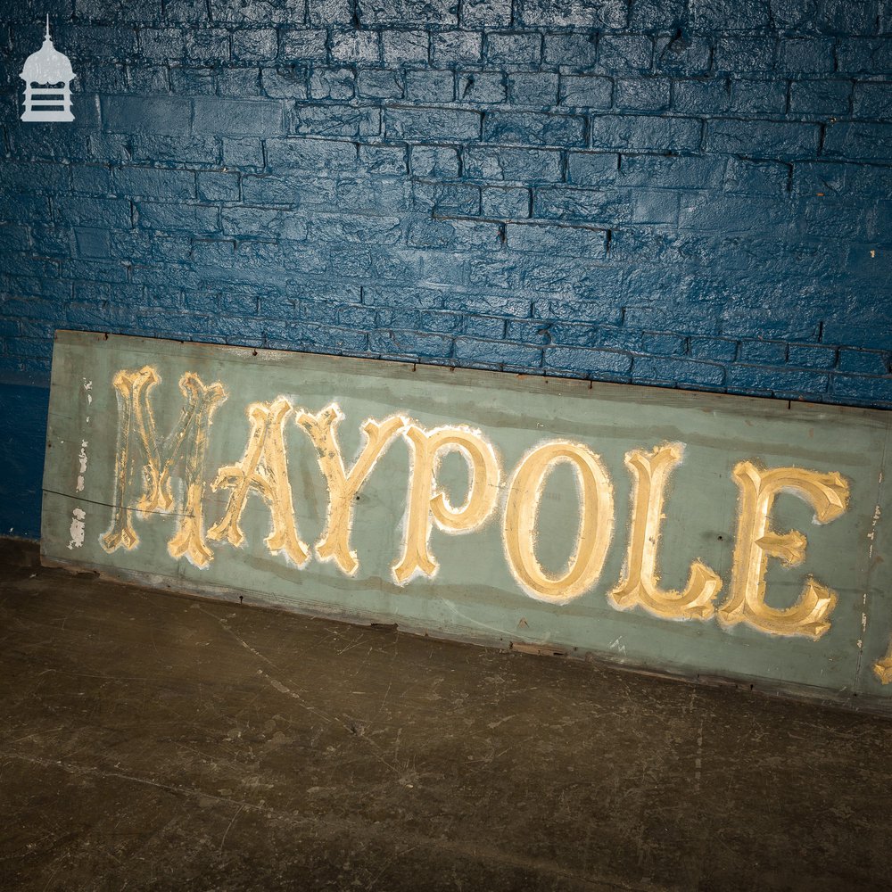 Large Scale Single Pine Plank 19th C 'Maypole Dairy' Commercial Sign