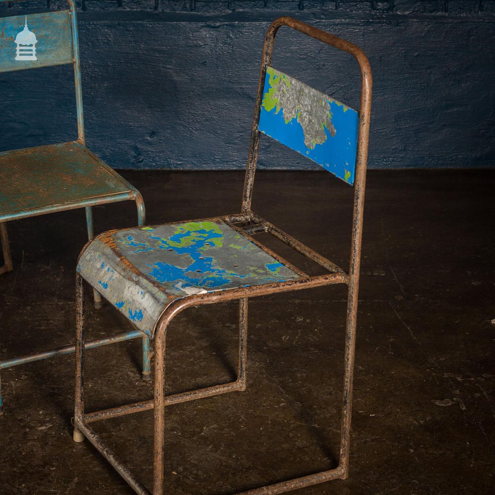 Set of 10 Metal Industrial Chairs From Indonesia
