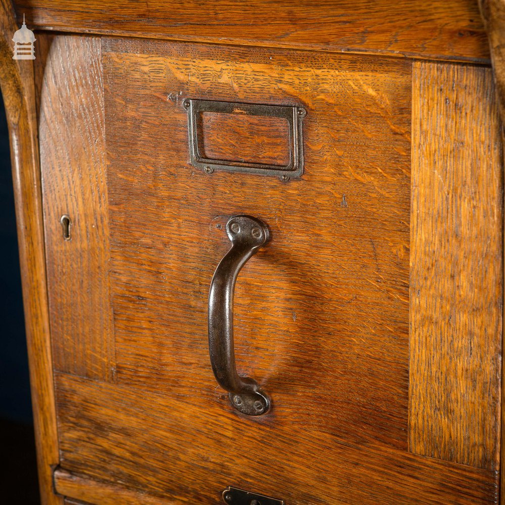 1920’s Oak 4 Drawer Filing Cabinet
