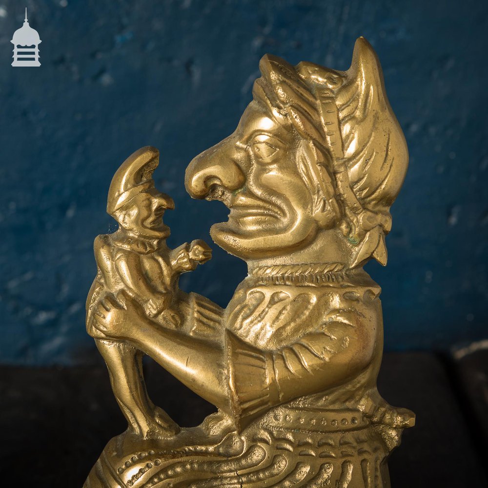 Pair of Vintage Brass ‘Punch and Judy’ Character Door Stops