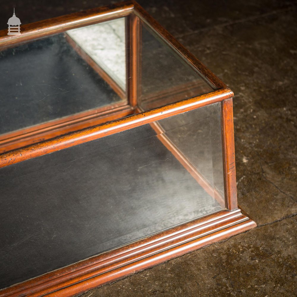 19th C Glazed Mahogany Sloped Front Table Top Display Cabinet