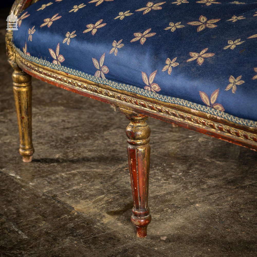 19th Louis XVI Gilt on Gesso Sofa