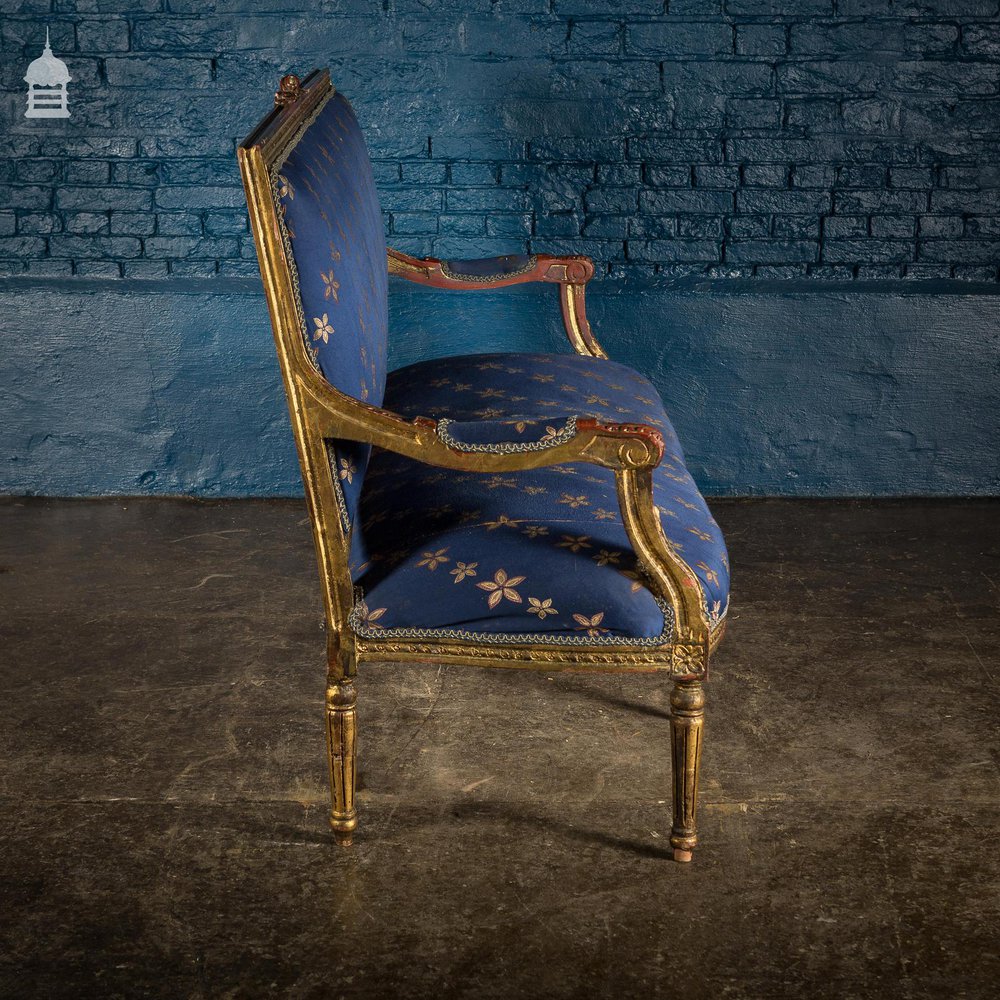 19th Louis XVI Gilt on Gesso Sofa