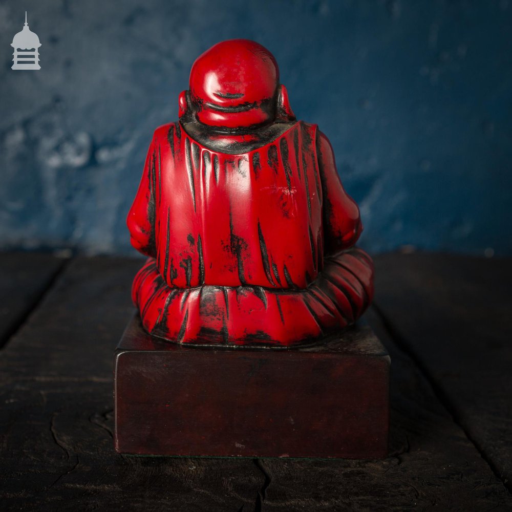Early 20th C Red Resin Buddha
