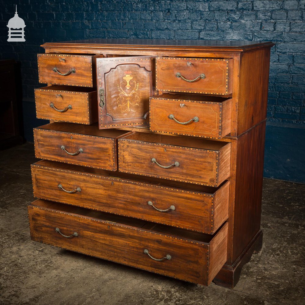 NR40421: Early 19th C Inlaid Mahogany Chest of Drawers