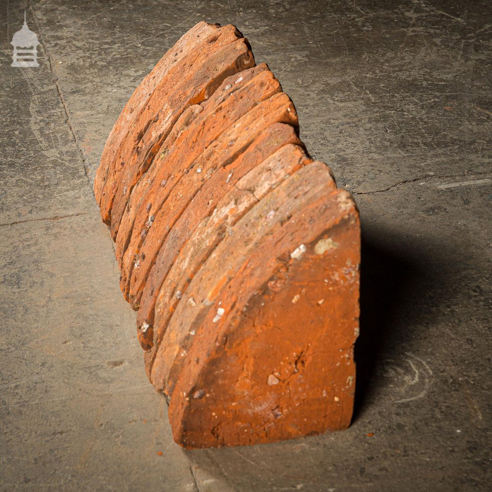 Batch of 60 Quarter Round Wall Coping 18th C Red Brick Copings