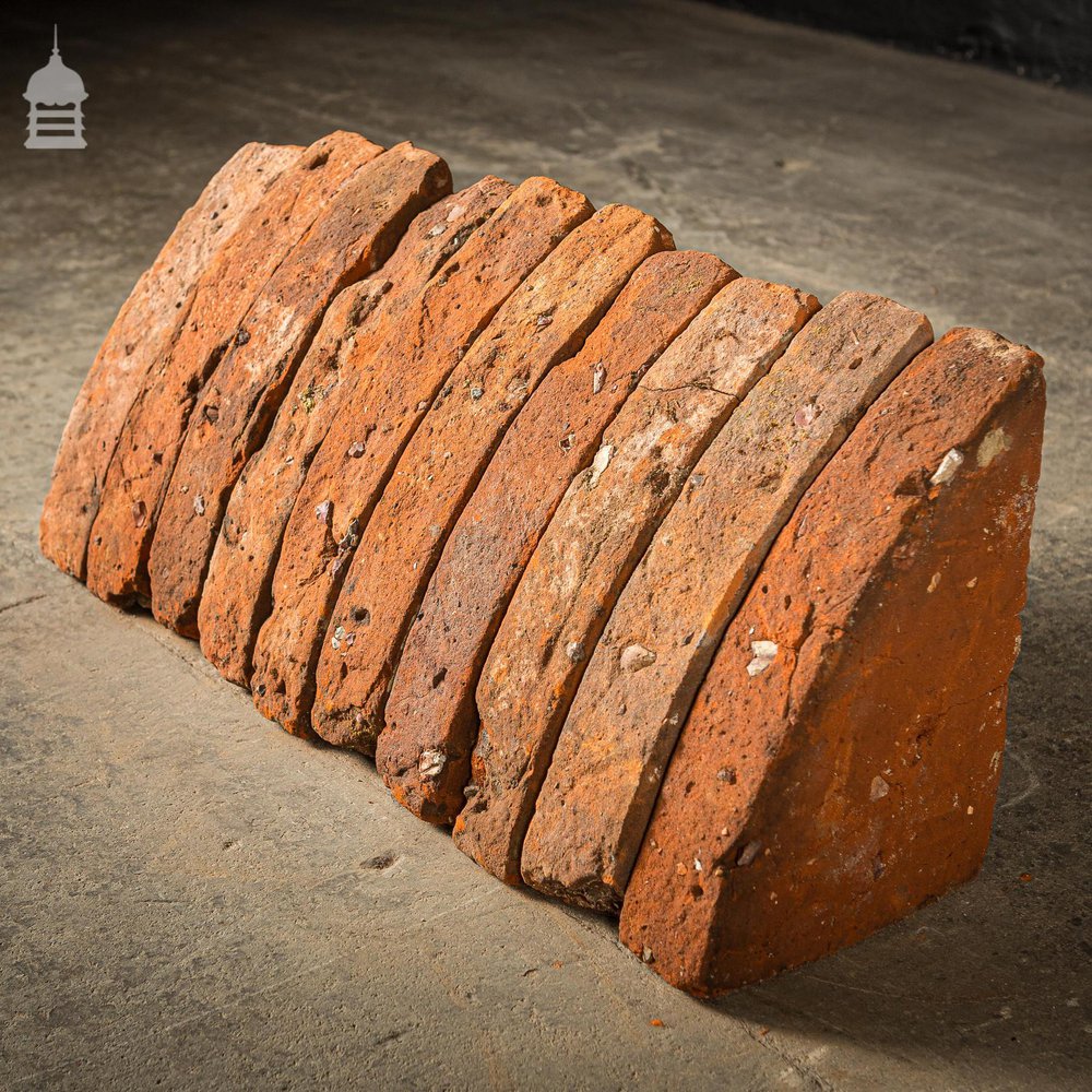 Batch of 60 Quarter Round Wall Coping 18th C Red Brick Copings
