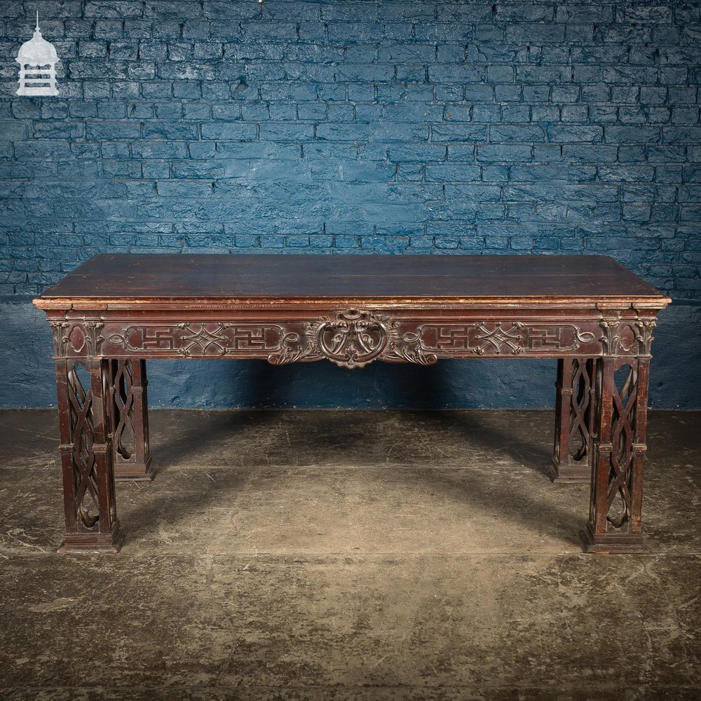 NR41221: Circa 1900 Chippendale Revival Hardwood Sideboard Table from the Baroda Residency in India DUPLICATE NAME 1