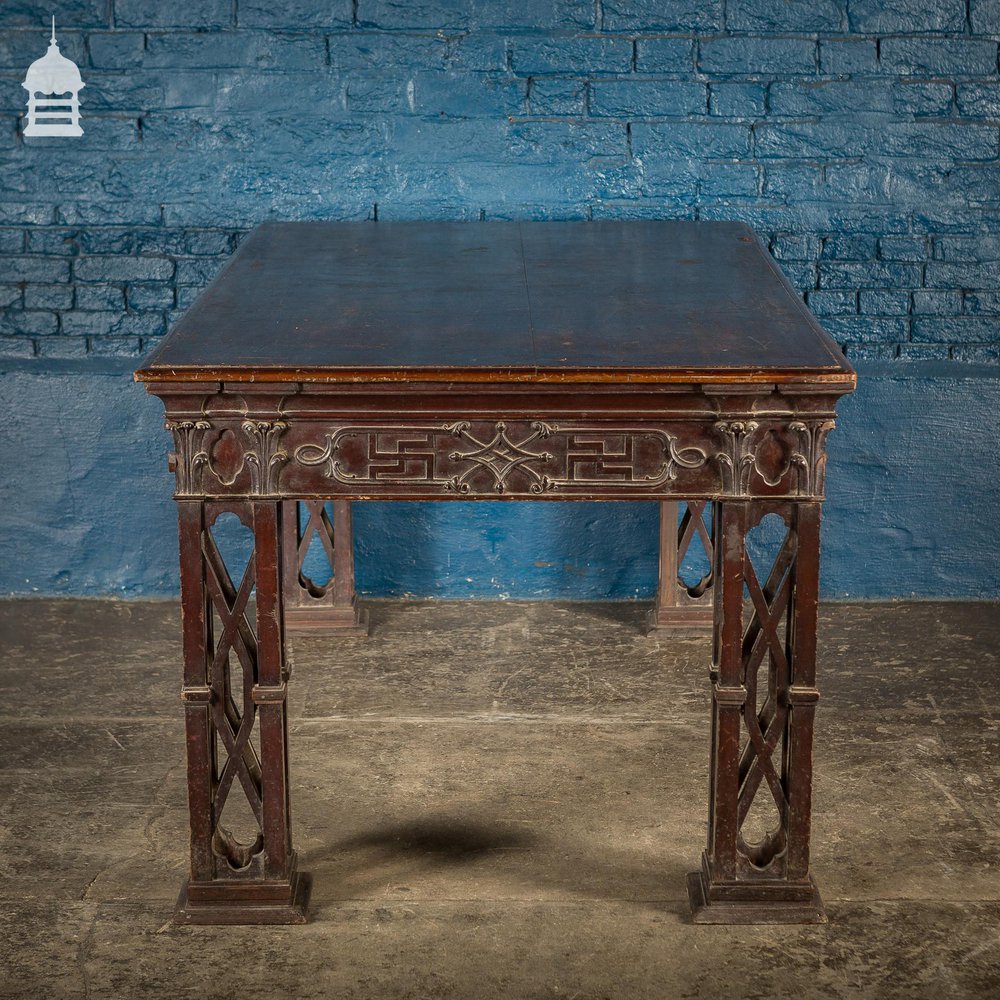 NR41221: Circa 1900 Chippendale Revival Hardwood Sideboard Table from the Baroda Residency in India DUPLICATE NAME 1