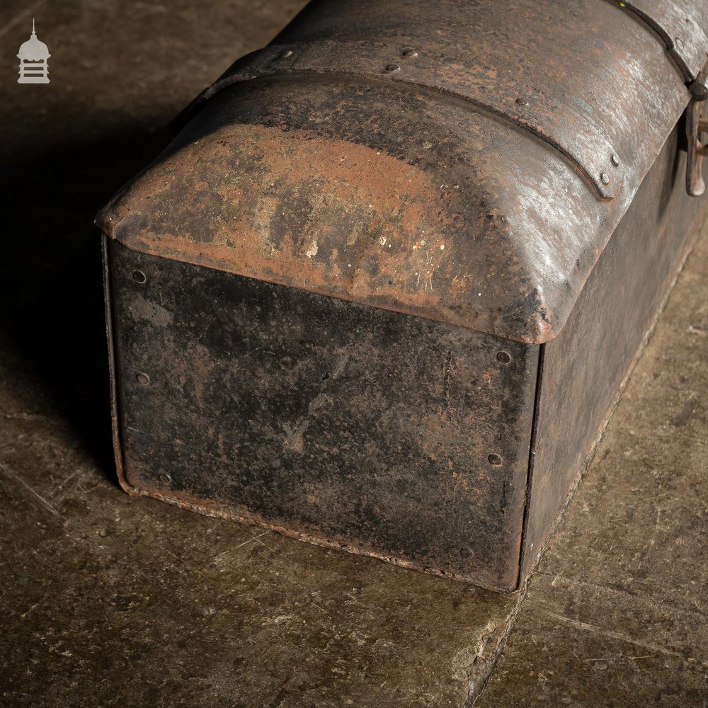 18th C Forged Dome Top Strongbox