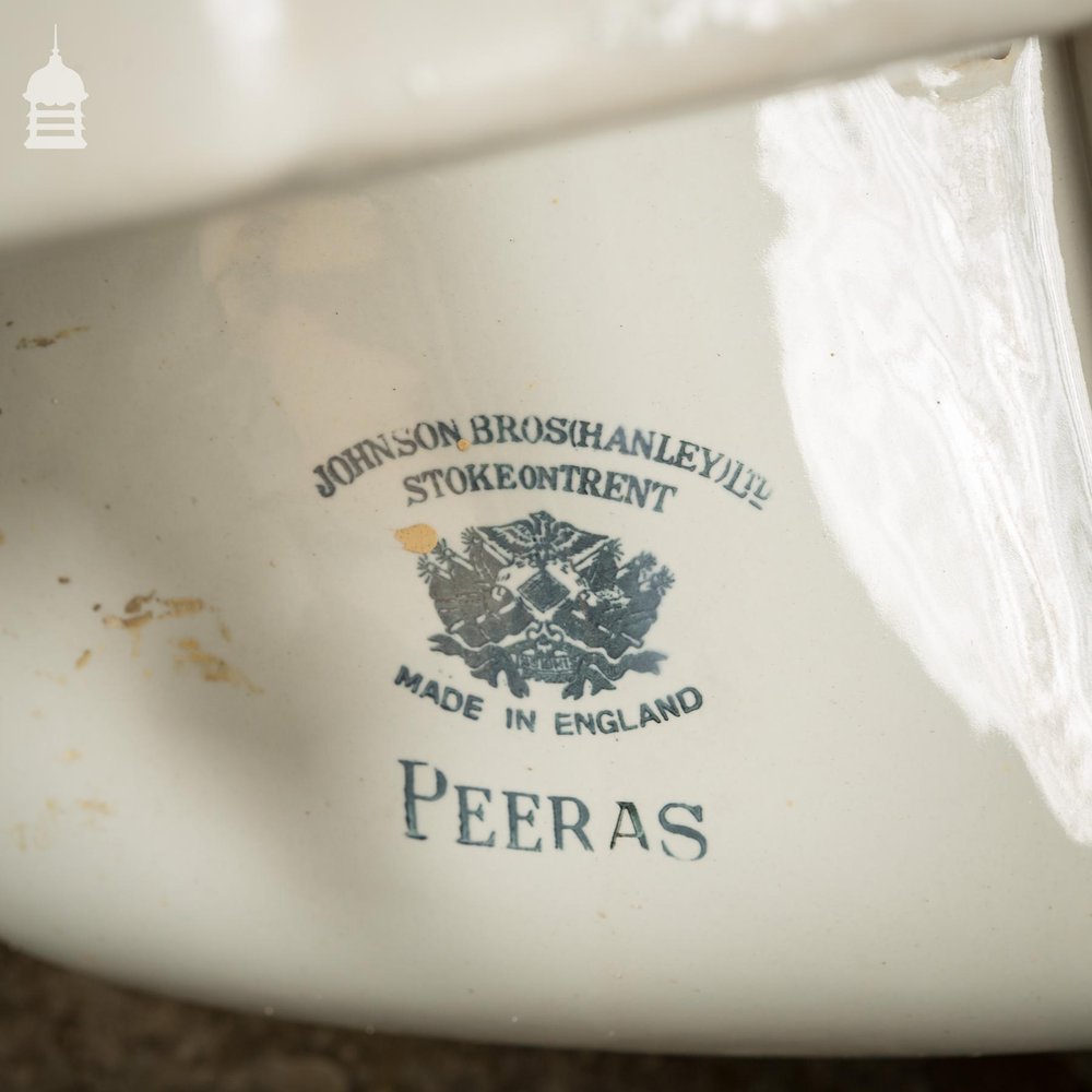 Circa 1900 Johnson Bros. Peeras White Ceramic Sink