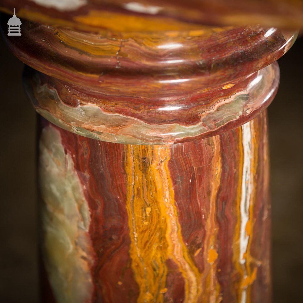 High Quality Red Onyx Biedermeier Style Pedestal Column 5 Pieces