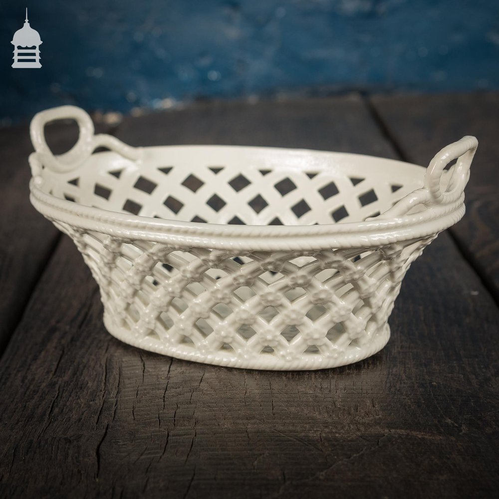 NR45521: 18th C Meissen White Porcelain Basket Circa 1760