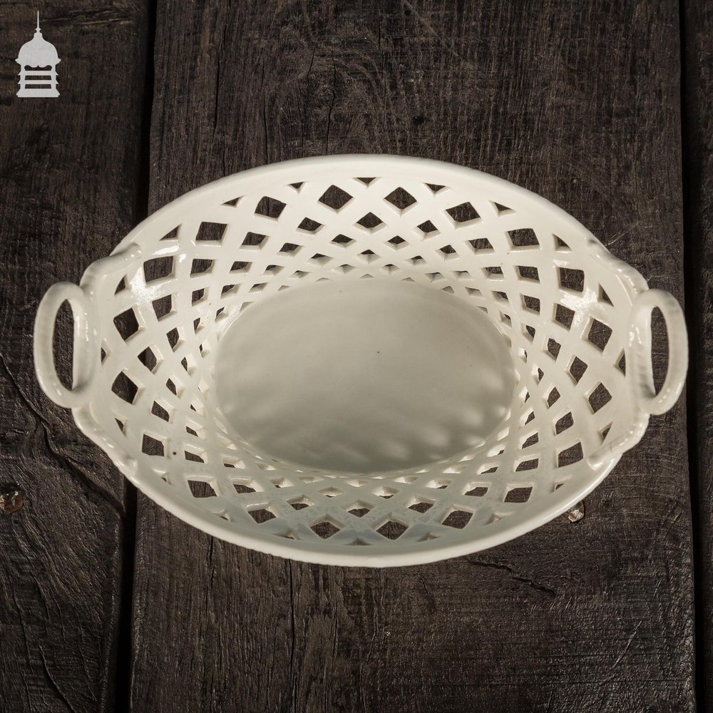 NR45521: 18th C Meissen White Porcelain Basket Circa 1760