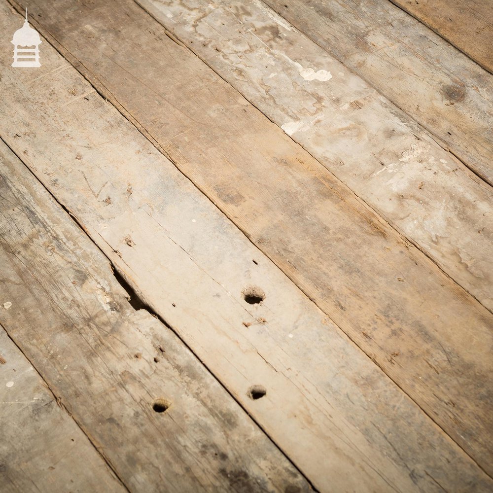 NR46321: Batch of 16 Square Meters of 19th C 6.5 Inch Wide Pine Floorboard