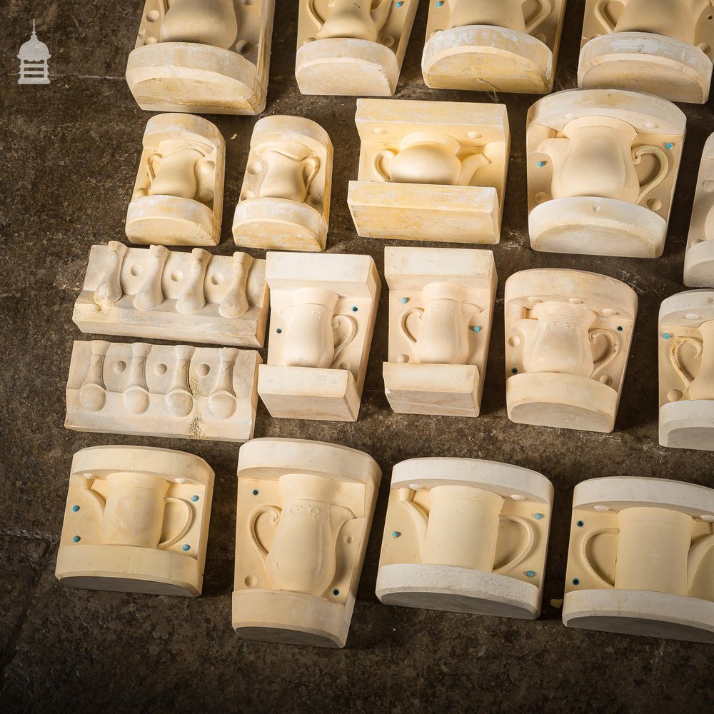 Batch of 51 Vintage Teapot & Vase Pottery Moulds