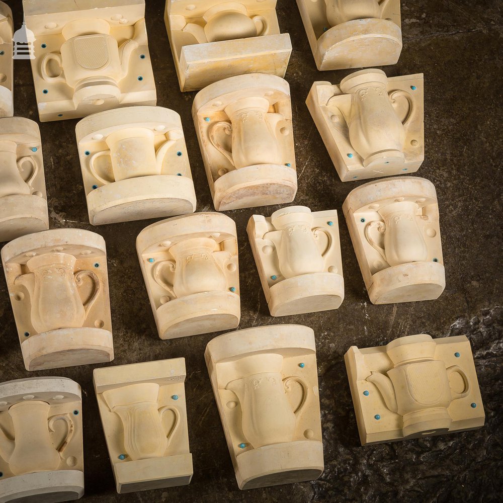 Batch of 51 Vintage Teapot & Vase Pottery Moulds