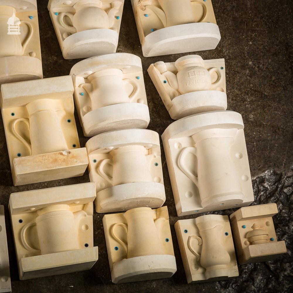 Batch of 50 Vintage Teapot & Vase Pottery Moulds