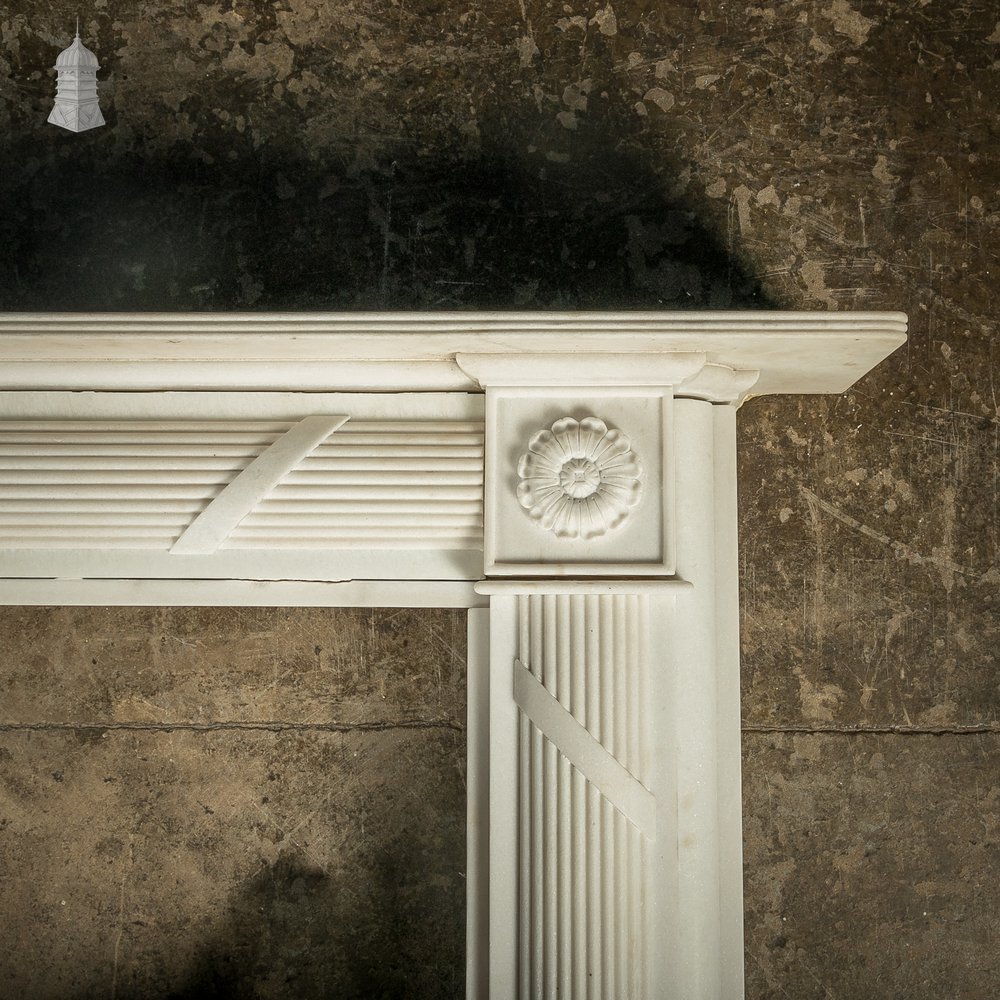 White Marble Fireplace of Roman Ornate Design