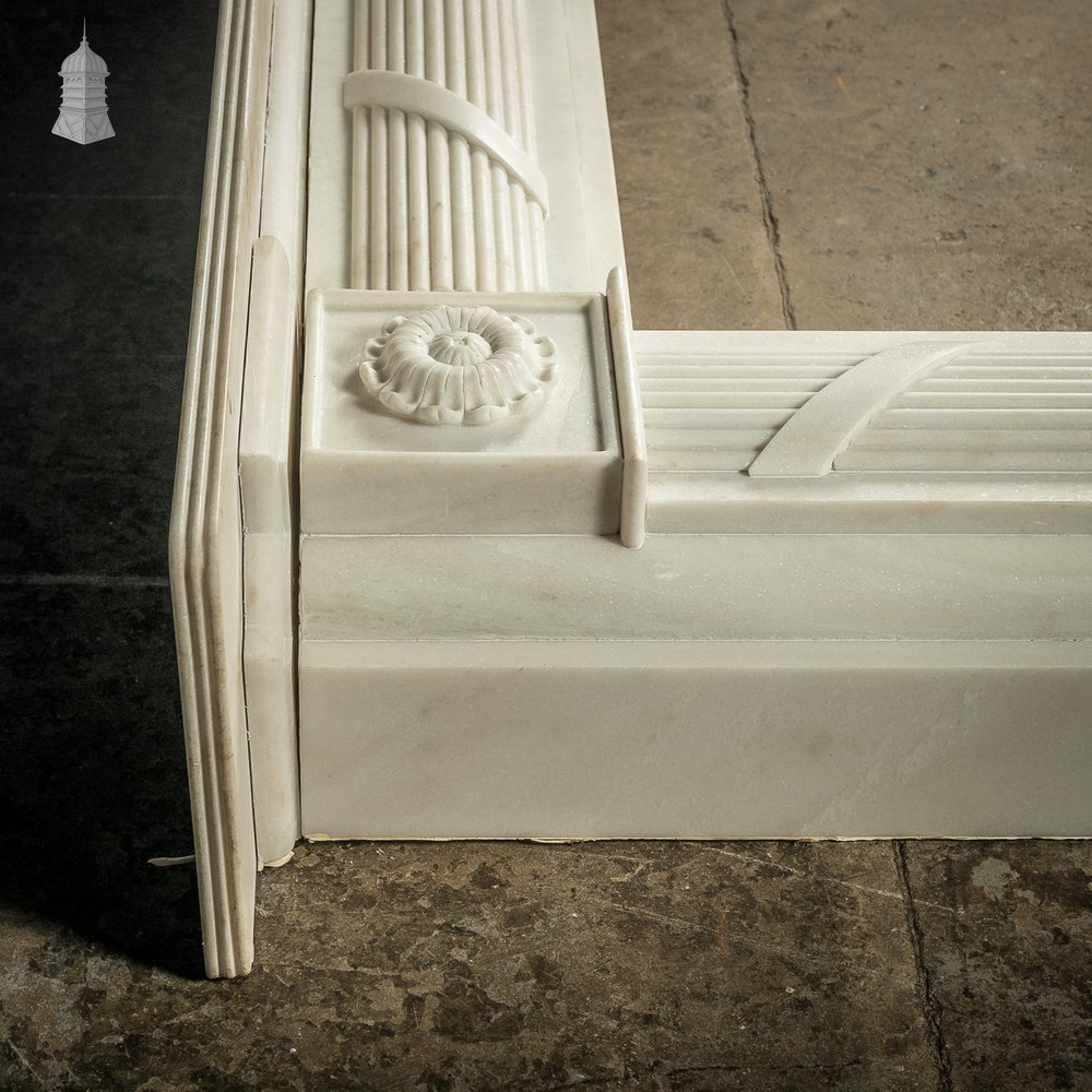 White Marble Fireplace of Roman Ornate Design