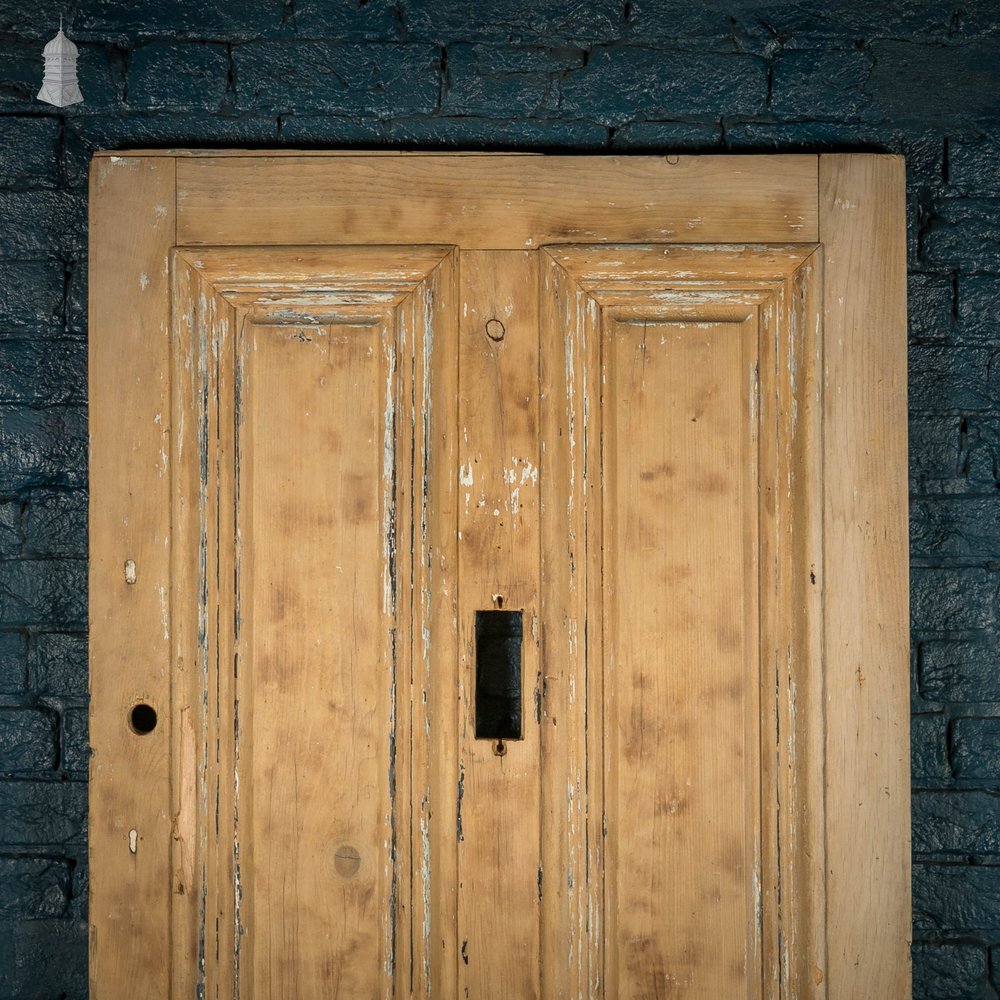 Pine Panelled Door, 19th C Moulded 4 Panel