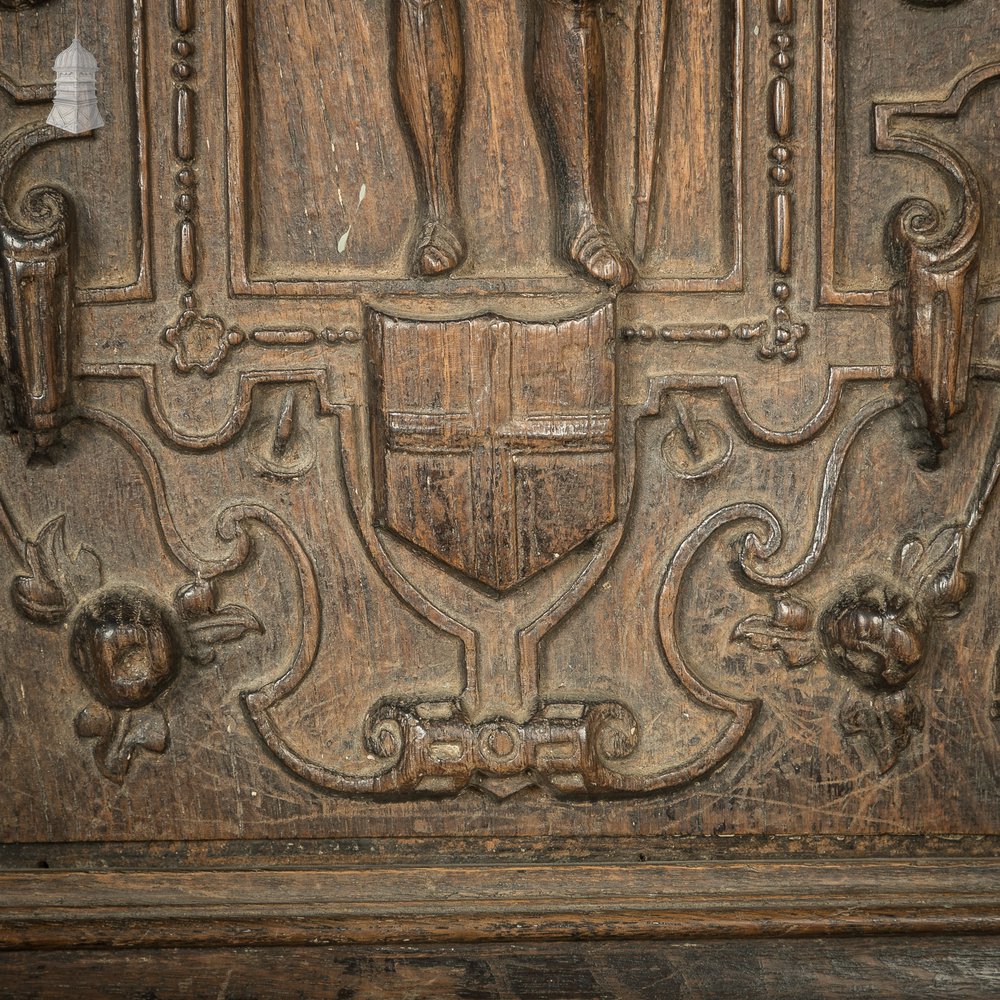 Carved Oak Panel, Cromwellian Style, Possibly 19th C