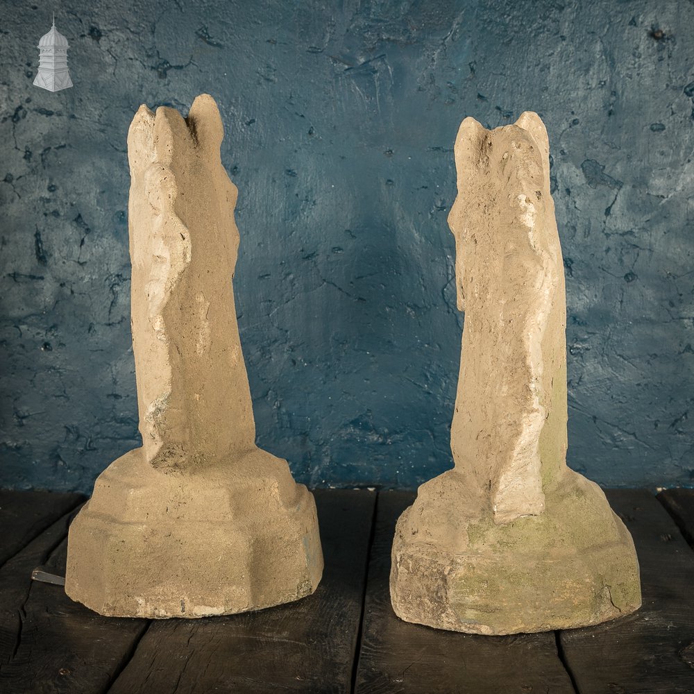 Pair of Composition Stone Horse Heads