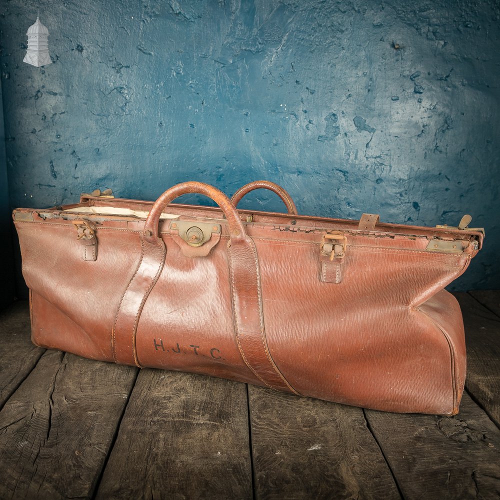 Leather Holdall Bag with Brass Hardware and H.J.T.C Monogram
