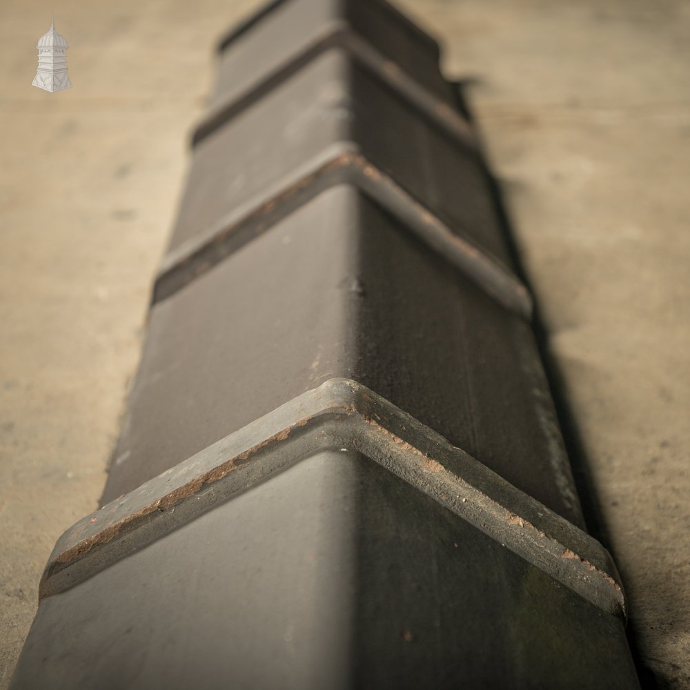 Capped Angled Ridge Tiles, 110° - Pitch Angle 35°, Black, Batch of 40