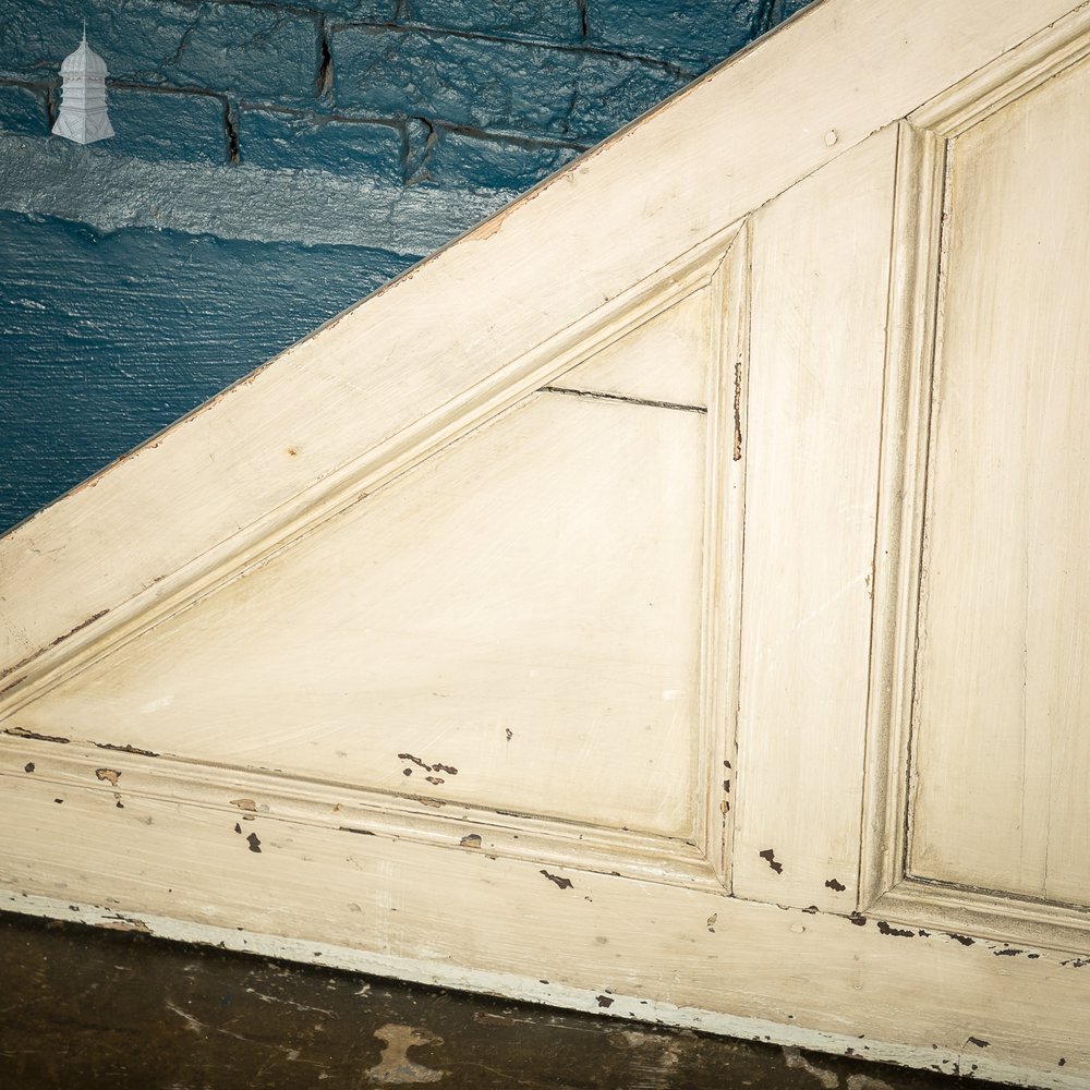 Pair of Georgian Staircase Panels with Distressed White Painted Finish