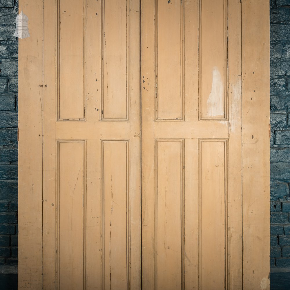Paneled Window Shutters, Georgian, Over 7.5ft Tall, Distressed Paint Finish