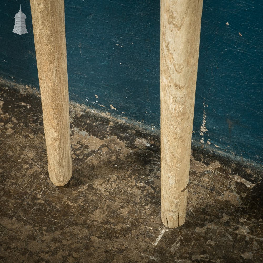 Pair of Hardwood Shaft Posts with Metal Ends