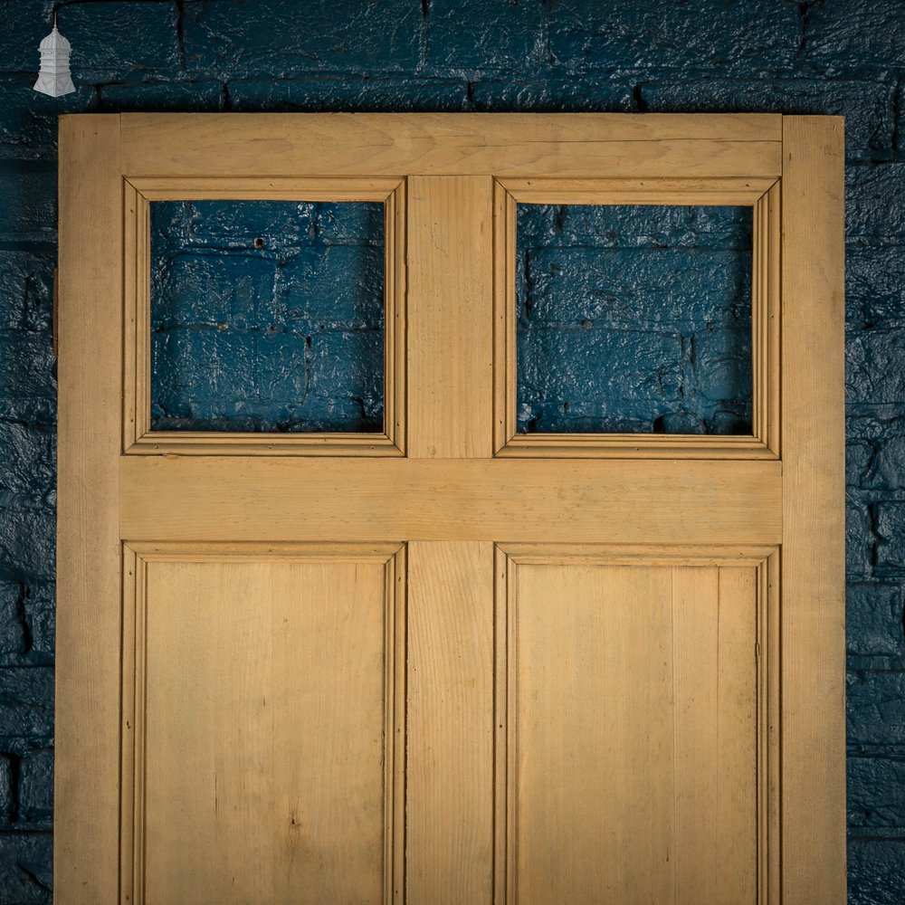 Glazed Pine Door, 19th C, 6 Panel
