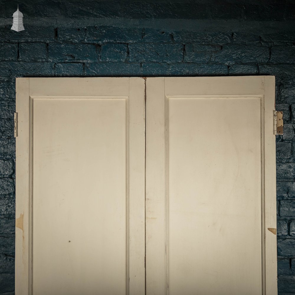 Victorian Cupboard Doors, Pair of Painted Pine 2 Panel Doors