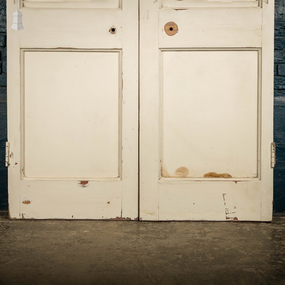 Victorian Cupboard Doors, Pair of Painted Pine 2 Panel Doors