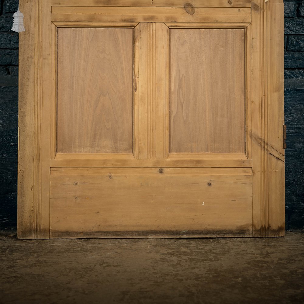 Glazed Pine Door, 5 Panel 19th C with Textured ‘Autumn Leaf’ Style Glazing