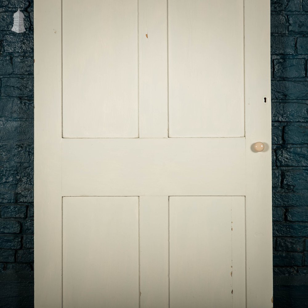 Pine Paneled Door, 4 Panel White Painted