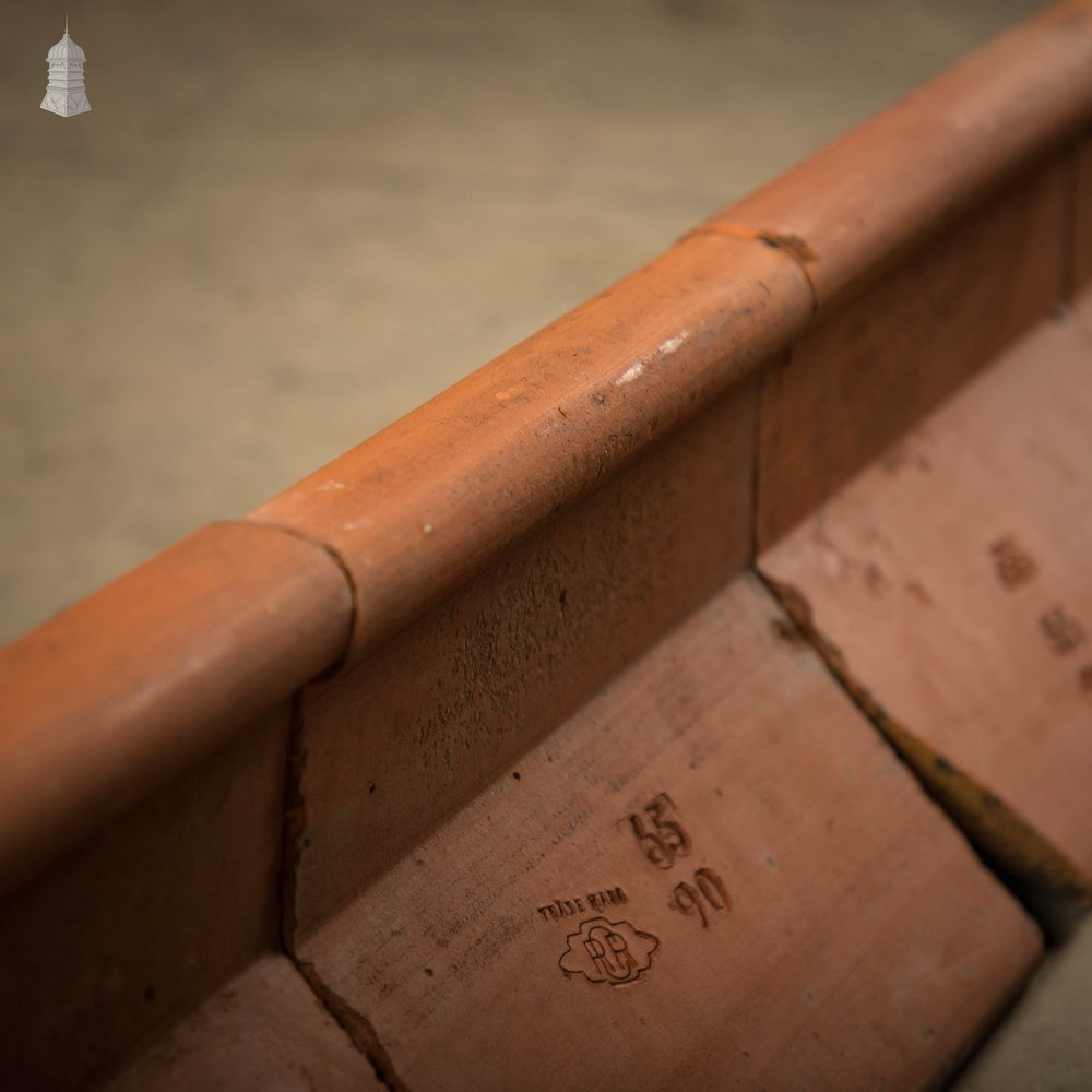 Crested Roll Top Ridge Tiles 95° - Pitch Angle 42.5° Red Clay – A run of 3 Metres