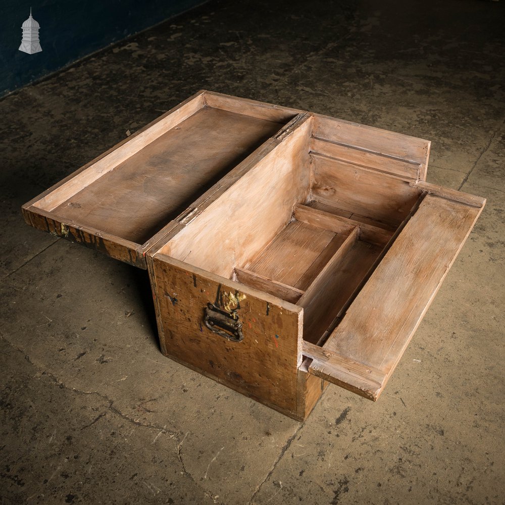 Carpenters Toolbox, Pine with Distressed Paint Finish