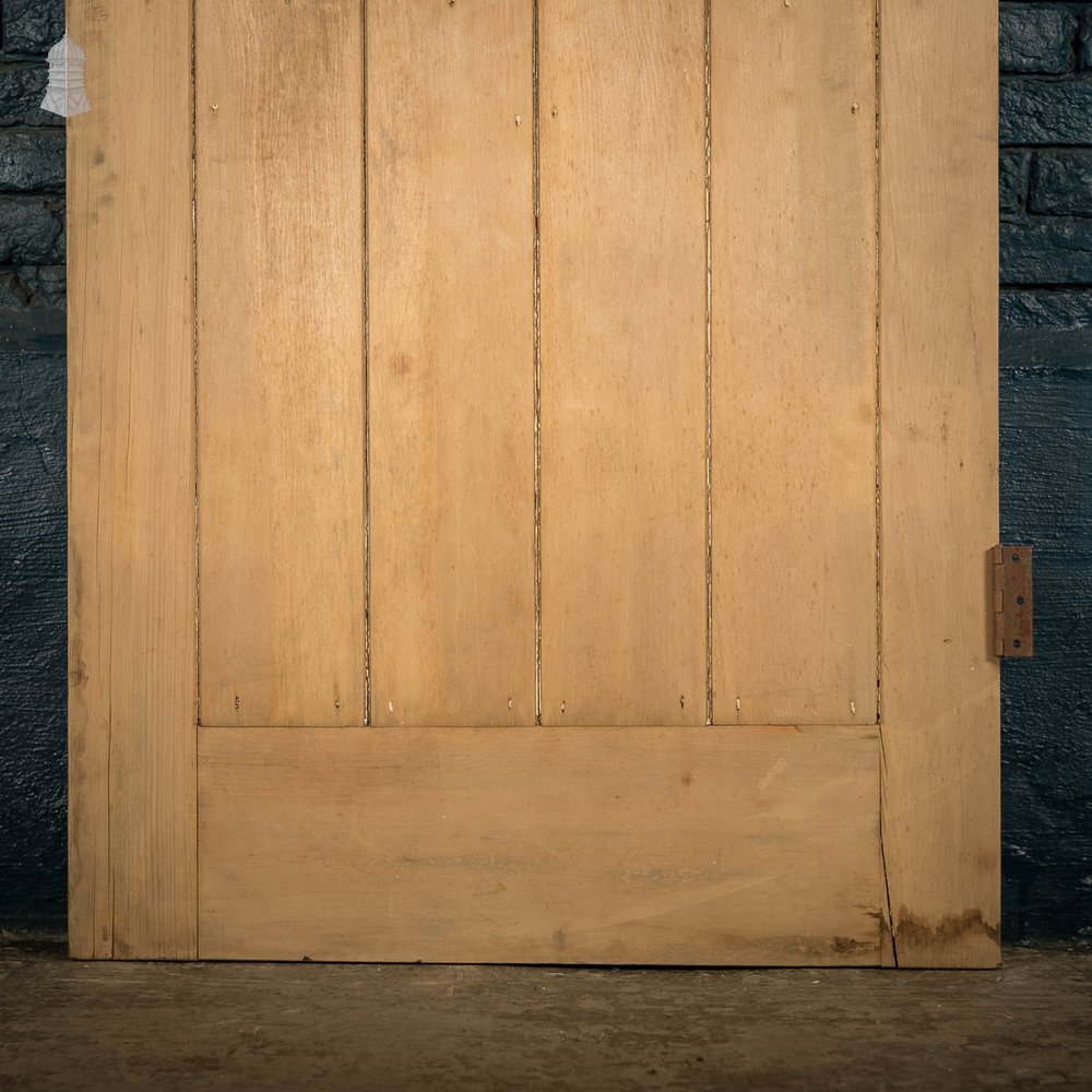 Framed Plank Glazed Pine Door, Edwardian with Bullseye Glass