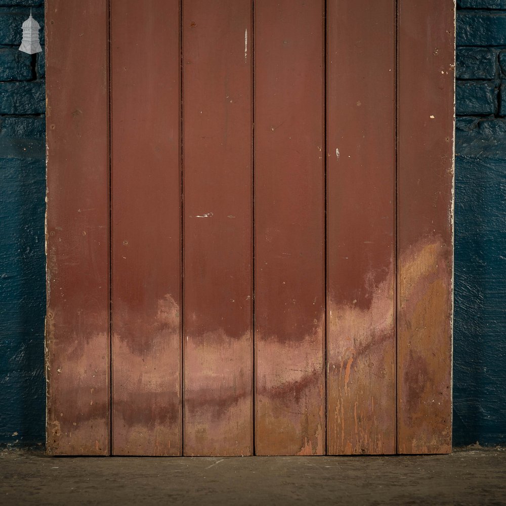 Plank & Ledge Door, Red Painted Pine