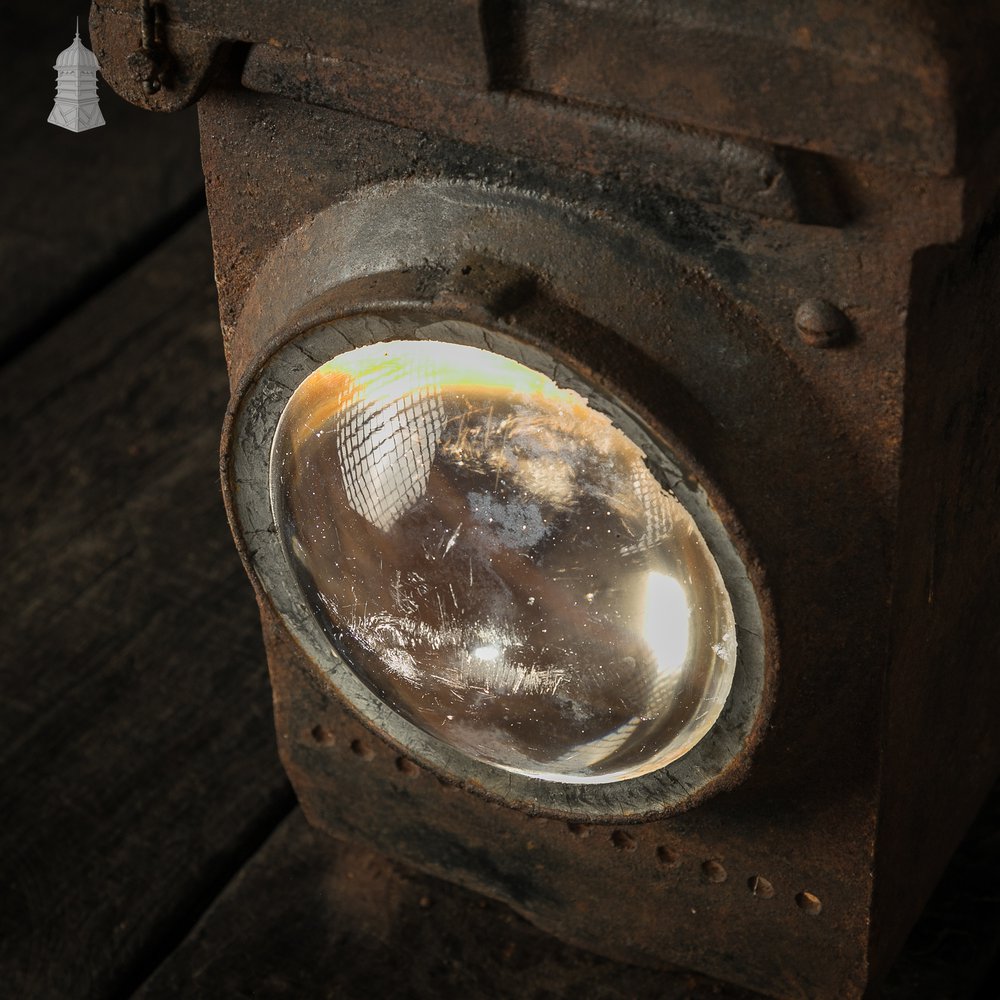 Railway Oil Lamp by The Lamp Manufacturing & Railway Supplies Ltd, Bulls Eye Glass Level Crossing Gate Lamp