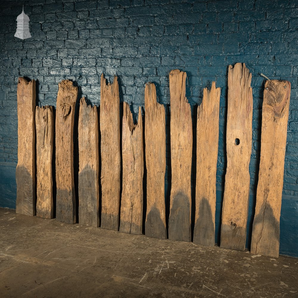 Distressed Oak Pilings, Weathered & Wire Brushed Natural Finish, 36 pieces - 11.5 sq m