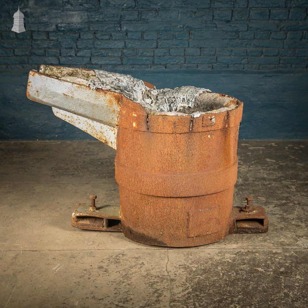 Foundry Casting Crucible, Large Reclaimed Industrial Planter