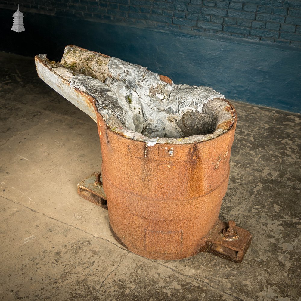 Foundry Casting Crucible, Large Reclaimed Industrial Planter