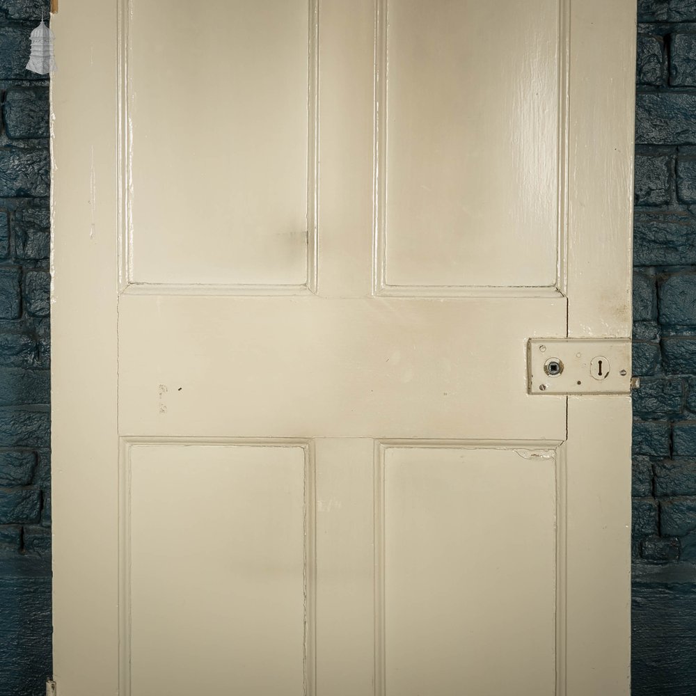 Pine Panelled Door, Victorian 4 Panel, White Painted