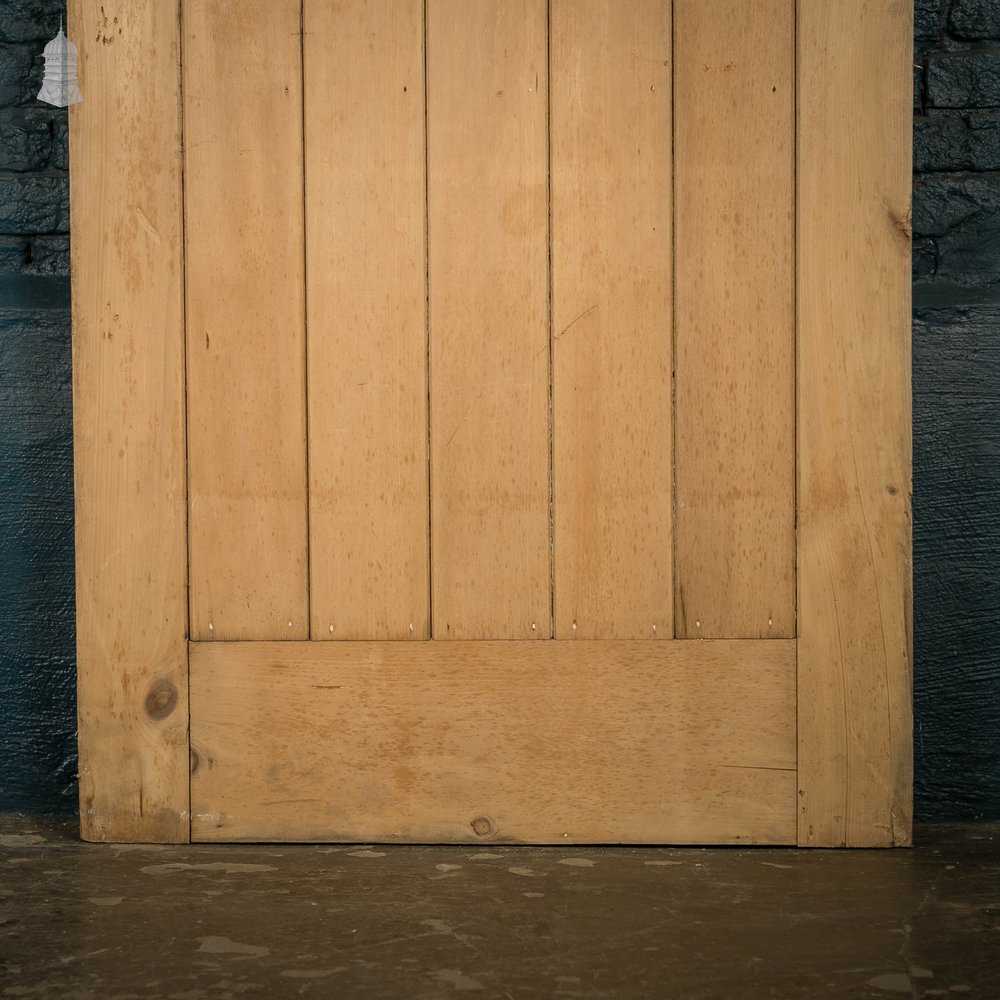 Glazed Pine Door, Edwardian Framed Plank and Ledge